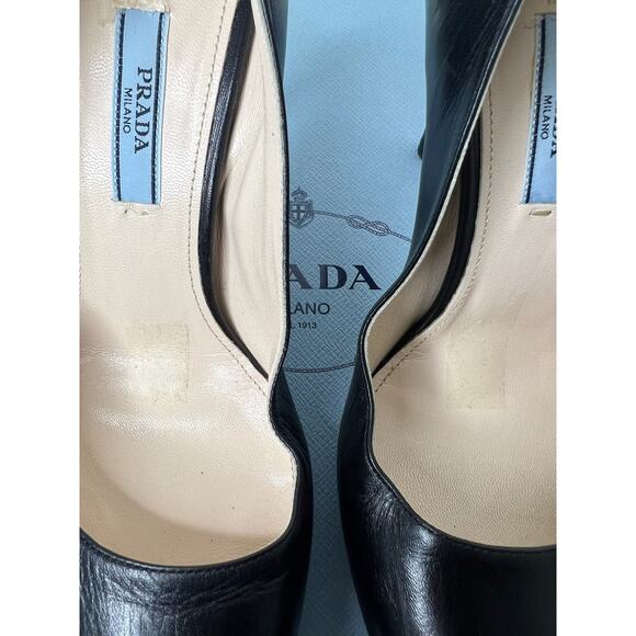 Prada Black Leather Platform Pumps, Size 38 - Picture 14 of 14